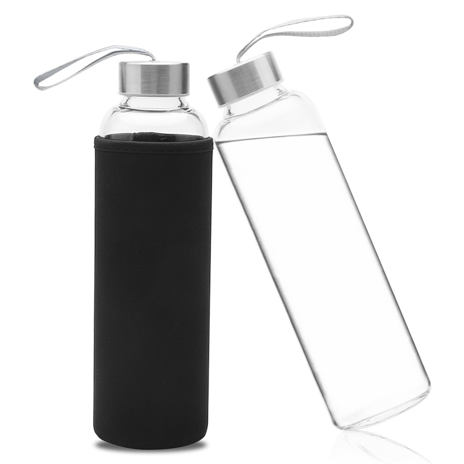 Bouteille d'eau en verre borosilicate 550 ml transparente gourde écologique sans BPA