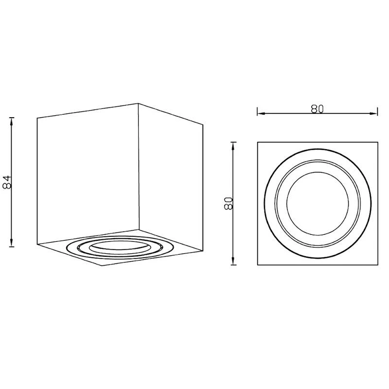 ROLUX Aluminium Deckenspot-Leuchten rund/eckig, für 50mm GU10/MR16 LED-Lampen - Bild 3 von 3