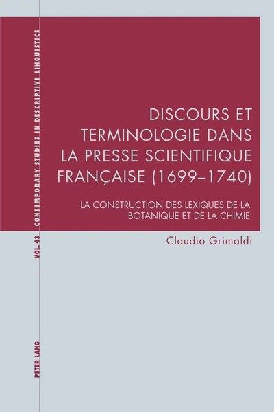 Discours Et Terminologie Dans La Presse Scientifique FrançAise (1699-1740) Buch-image