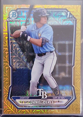 Topps Bowman 2026 Daniel Pierce Rays Chrome Prospects Gold Mojo Refractor08/50