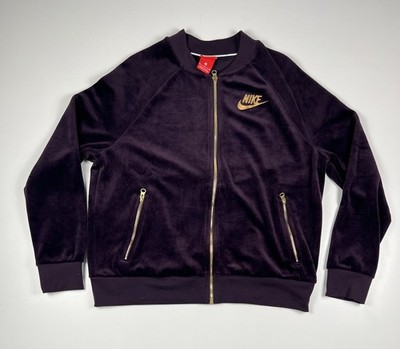 Nike Damen Trackjacke Größe M Lila/Gold College Bomberjacke Reißverschluss