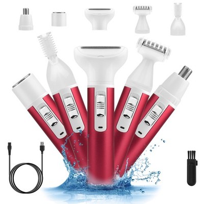5 in 1 Women Electric Shaver USB Rechargeable Painless Bikini Face Body Trimmer