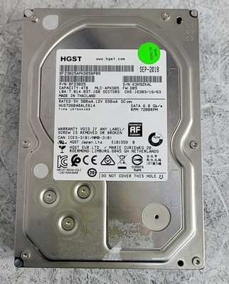 HGST HITACHI HUS726040ALE614 0F23025 Hard Drive 4TB 3.5'' SATA