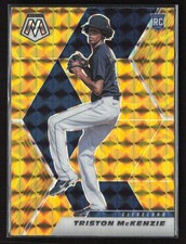 Triston McKenzie 2021 Panini Mosaic #276 Reactive Yellow Cleveland Indians
