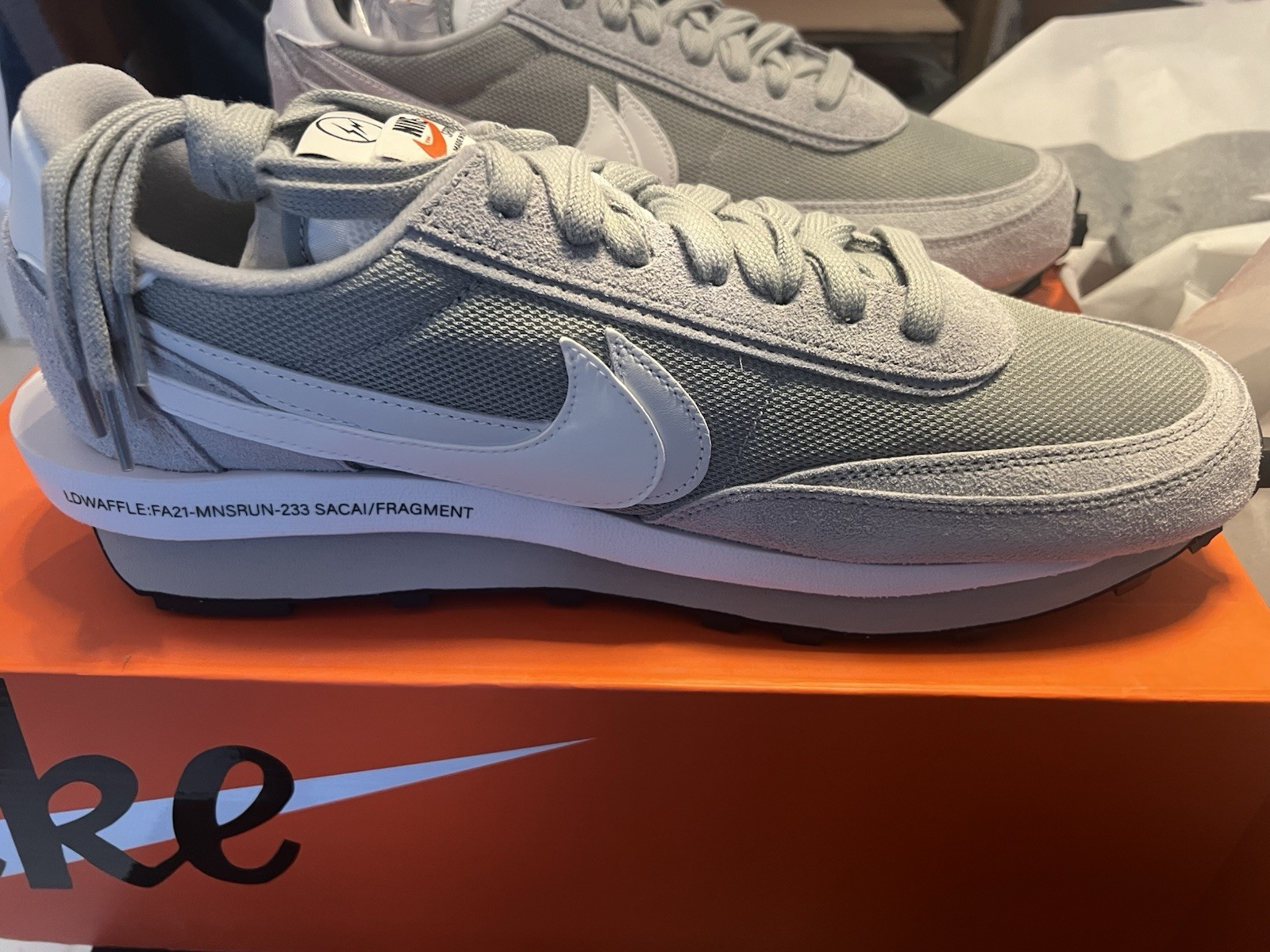 SACAI X NIKE Nike LDV Waffle x Fragment Design x Sacai Grey Uk 12 Us 13?✅ DH2684 001