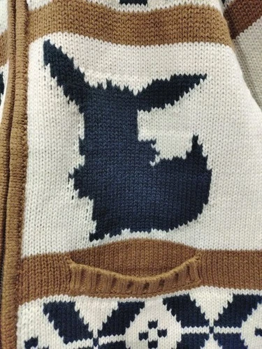 GU Pokemon Eevee Full Zip Knit Jacket Brown Japan New With Tags image 2