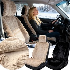 Fluffy Faux Sheepskin Wool Fur Car Seat Cover For Auto Suv Trucks Universal Fit