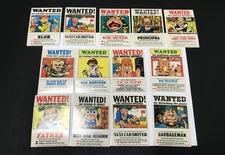 Vintage 1975 Topps - Topps Wanted Stickers - 13 Wanted Poster Stickers