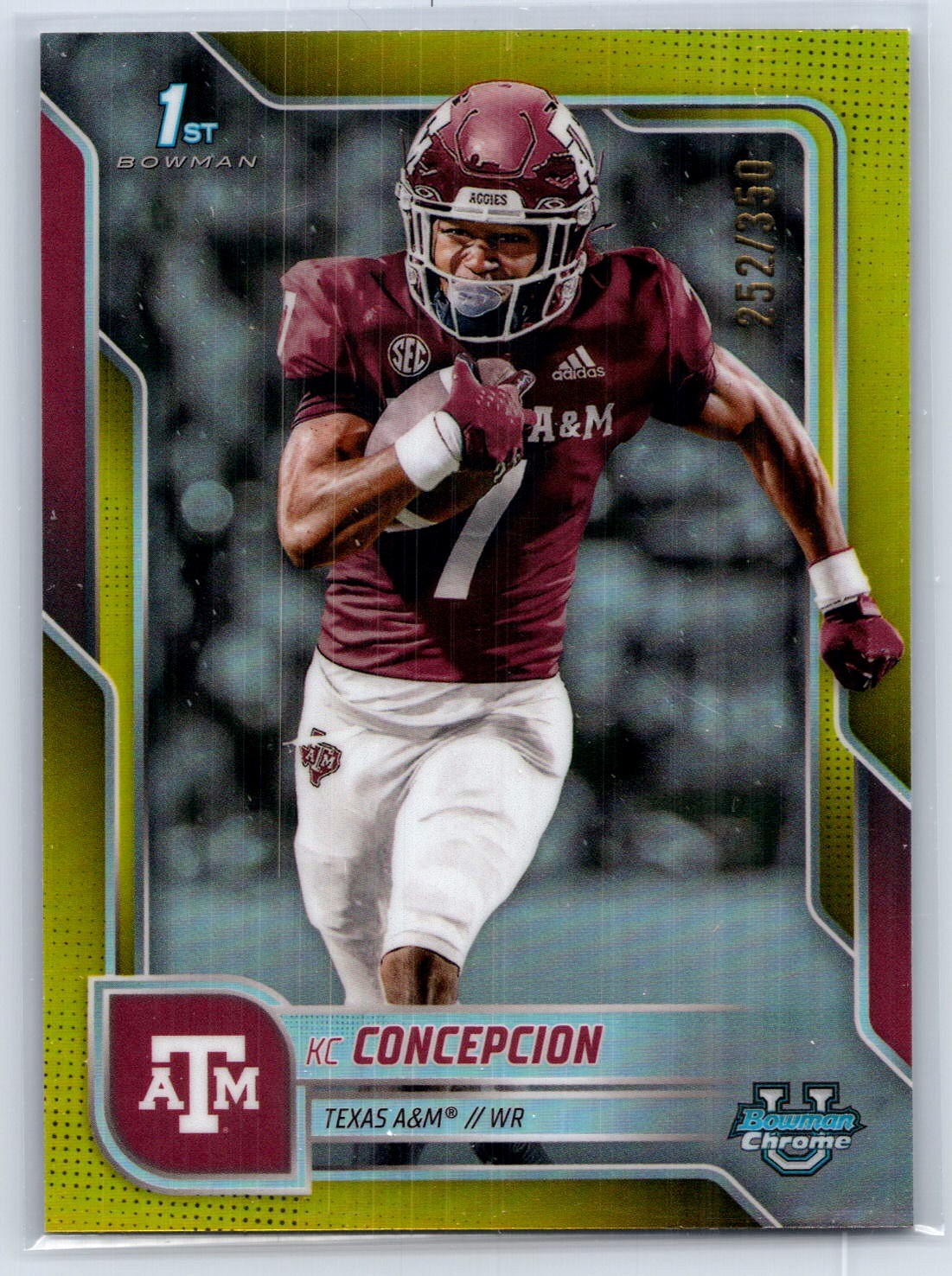 2025 Bowman University Chrome #91 KC Concepcion Yellow Refractor #/350