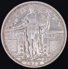 1917-D Type 1 25c Standing Liberty Quarter, About Uncirculated (AU) Condition