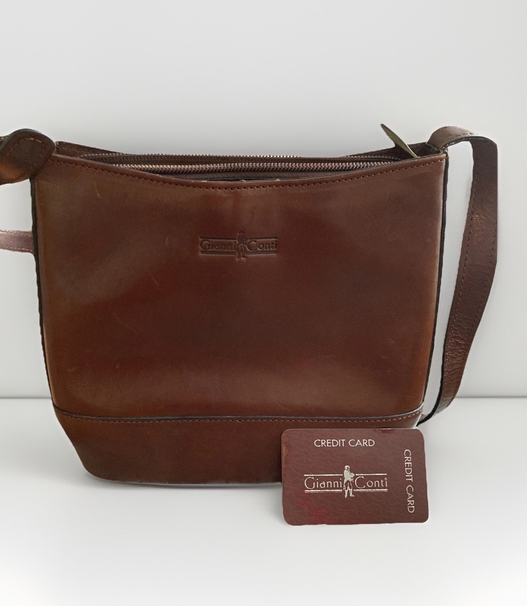 Gianni Conti Vintage Leather Crosbody/ Shoulder Bag Brown | eBay