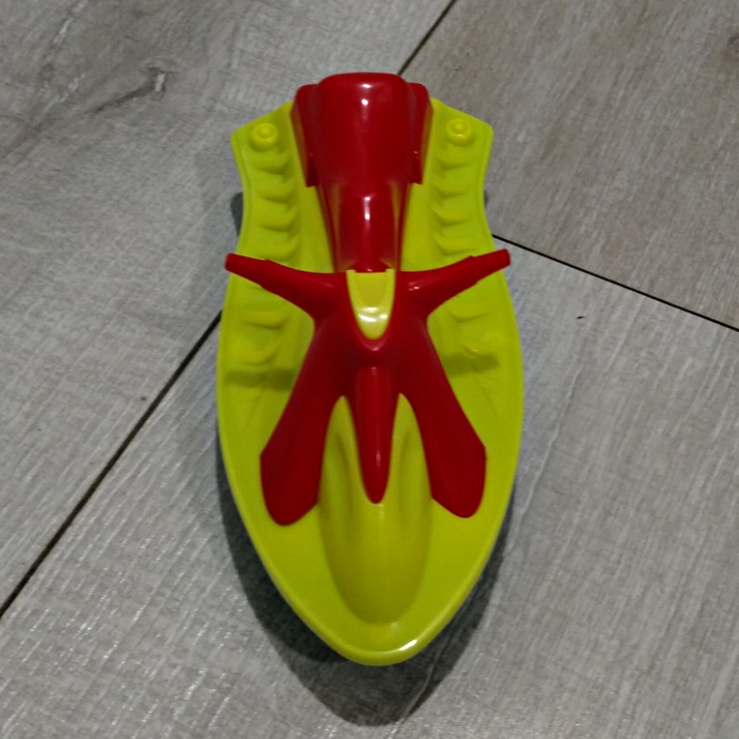 Rare Vintage ANKYO Red & Yellow Miniature Plastic Speedboat Water Toy
