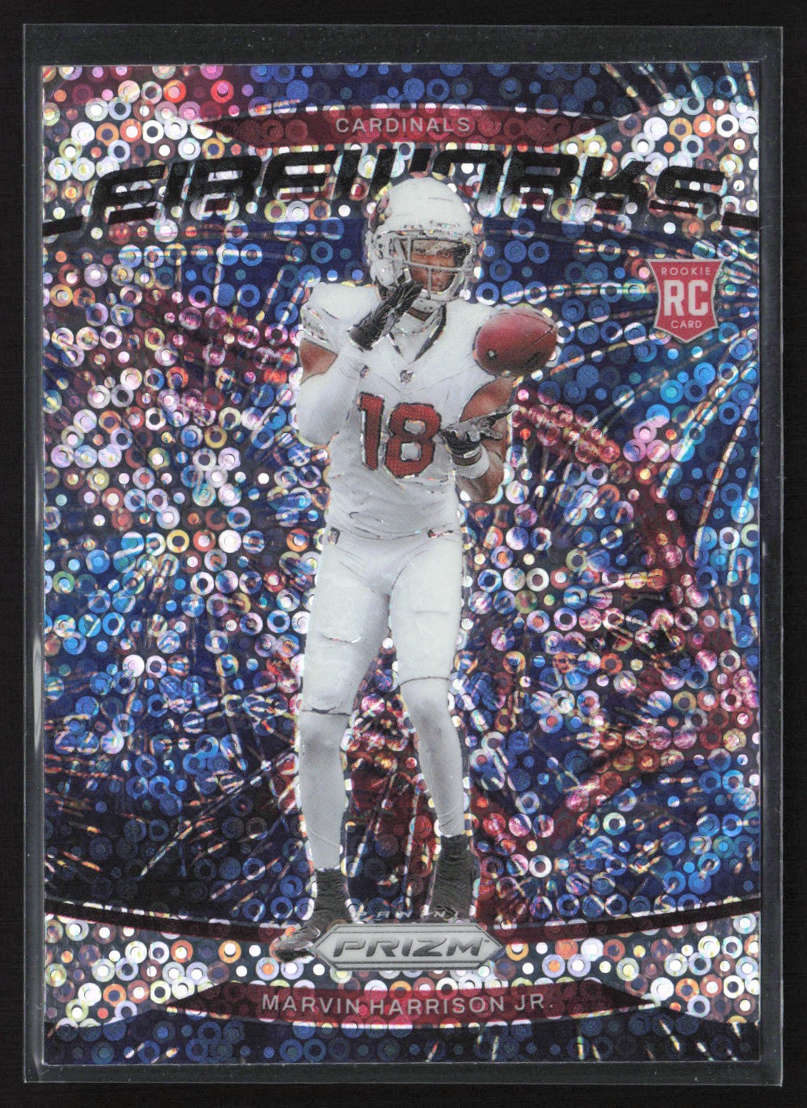 2024 Panini Prizm #20 MARVIN HARRISON JR FIREWORKS NO HUDDLE DISCO