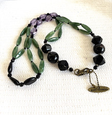 Mary Frances Purse Bag Pocketbook Acrylic Beaded Purse Strap Green, Purple, Blac