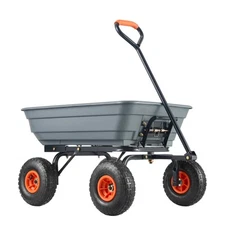 Poly Garden Dump Cart Heavy-duty Yard Carts and Wagons 4 cu.ft 600 lbs