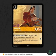 10/204 GASTON DESPICABLE DEALER URSULAS RETURN SUPER RARE DISNEY LORCANA CARD