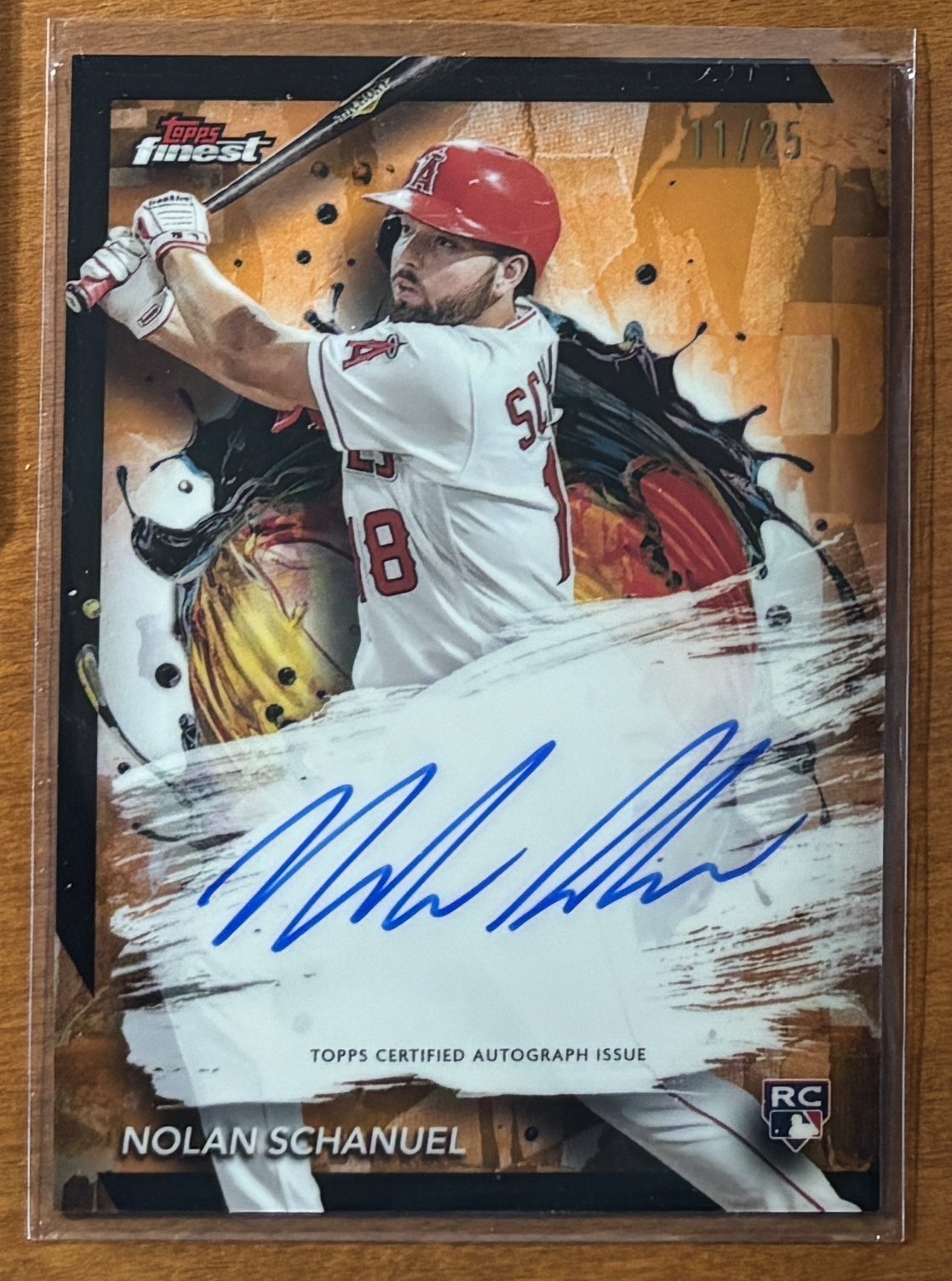 2024 Finest Nolan Schanuel RC Auto Autograph Orange Refractor #/25 Angels