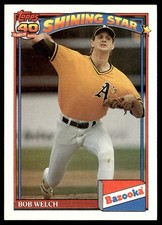 1991 Topps Bazooka Bob Welch Shining Star #3 Oakland Athletics
