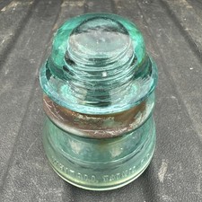 Vintage Whitall Tatum Co. No.1 Light Green/Aqua Glass Insulator Made In USA