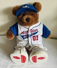 Build A Bear 16" Brown Teddy Bear w/ All Star Sports Uniform Hat Sneakers Outfit
