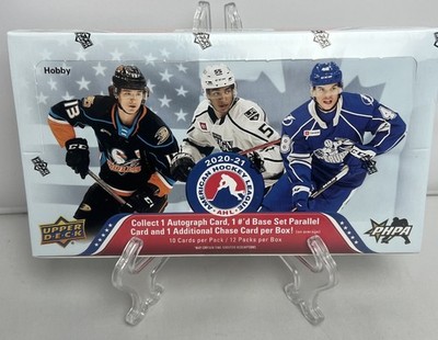 NEW SEALED 2020-21 UPPER DECK AHL HOCKEY HOBBY BOX 12 Packs Auto Cards