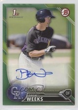 2016 Bowman Retail Prospect Auto Green 70/99 Drew Weeks #PA-DW Auto 1b7