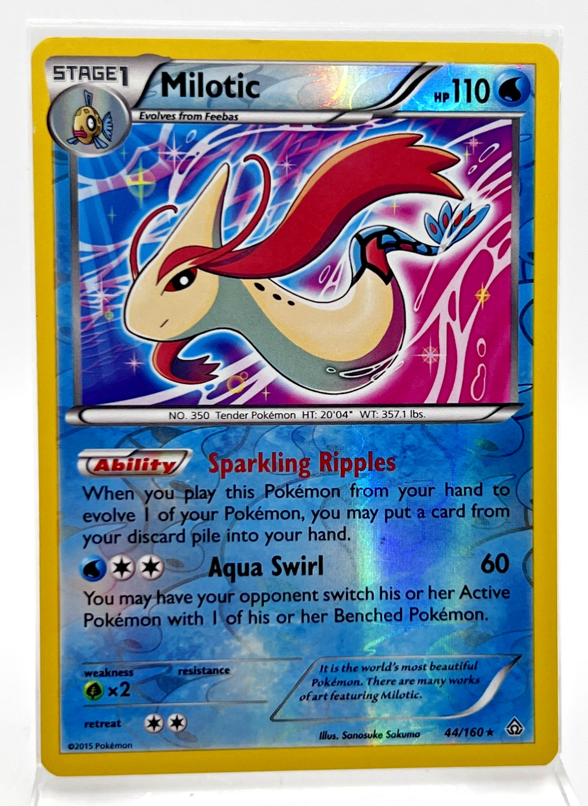 Milotic 44/160 Reverse Holo Pokémon Card 2015 Primal Clash LP