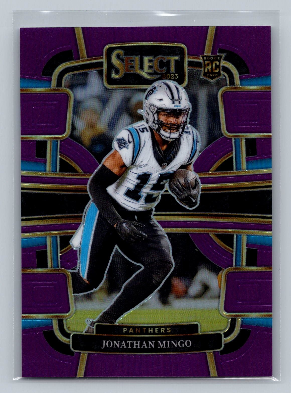2023 Panini Select Jonathan Mingo Purple Prizms #/75 Rookie #16