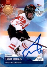 Emma Maltais Signed 2022 By Beijing Olympics Women's Hockey Card PWHL Toronto