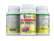 Sunshine Naturals Milk Thistle Silimarina 120 Capsules Made in the USA
