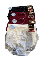 4 BALI LACE DESIRE BLACK Red HI-CUT DFCD63 PANTIES SZ L/7 Hipster