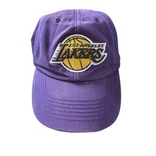 LA Lakers Dad Hat Baseball Cap XLarge '47 Brand Hardwood Classics Purple NBA