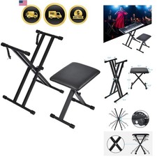 Set Supporto Tastiera e Panca, Aggiornamento Resistente Doppio-X Supporto Tastiera, Regolazione...