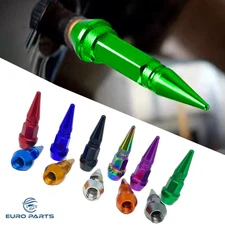 4x Spike Bullet Valve Stem Caps Cover Tire Wheel Screw-on Metal Aluminum Pointed
