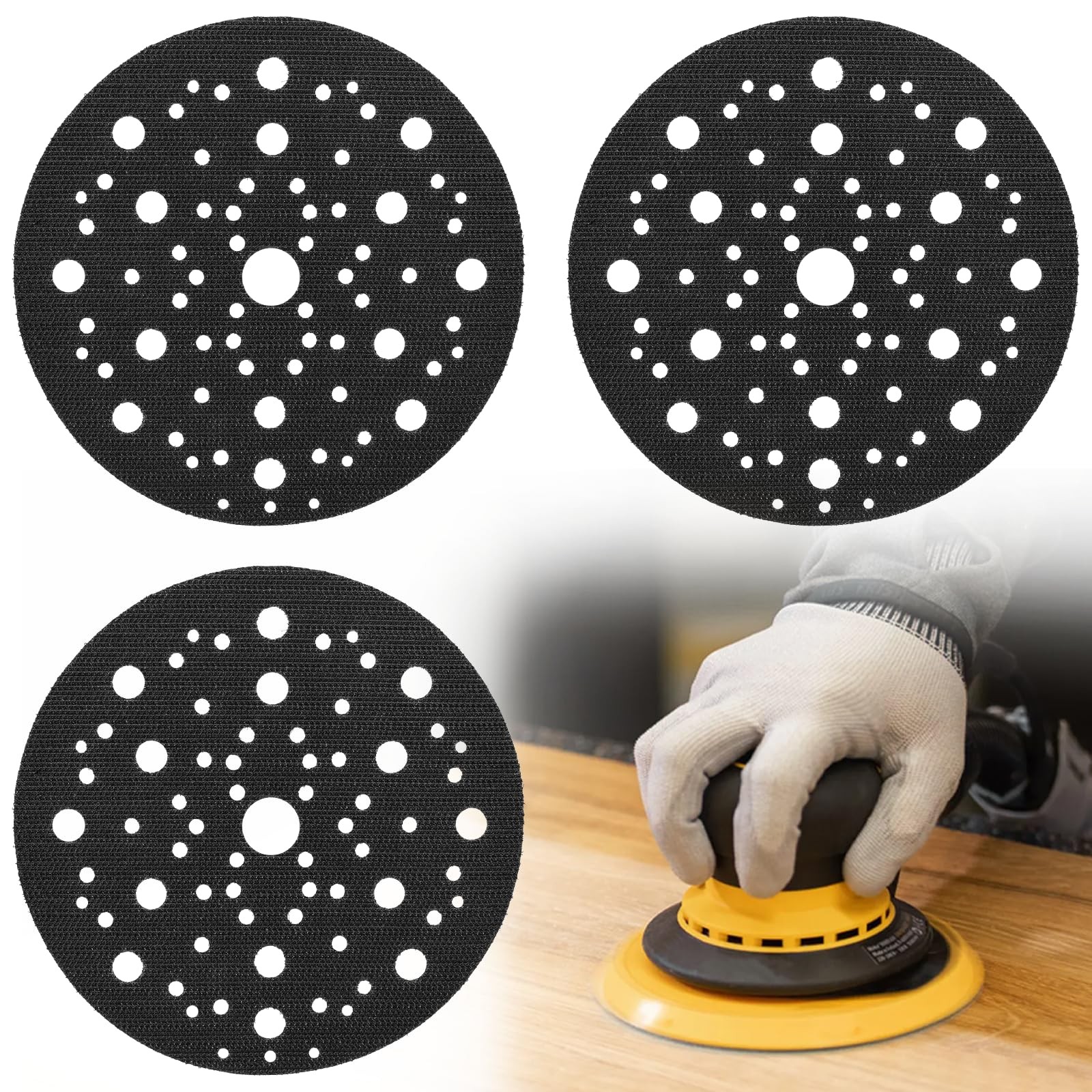 Patins de protection 150 mm 70 trous disque interface pour ponceuse orbitale