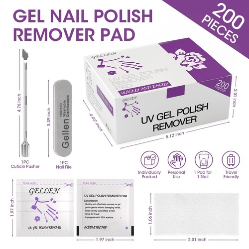 Acetone Gel Nail Polish Remover Pads 200PCS 2-in-1 Gel Polish Remover Travel ... - Picture 9 of 9
