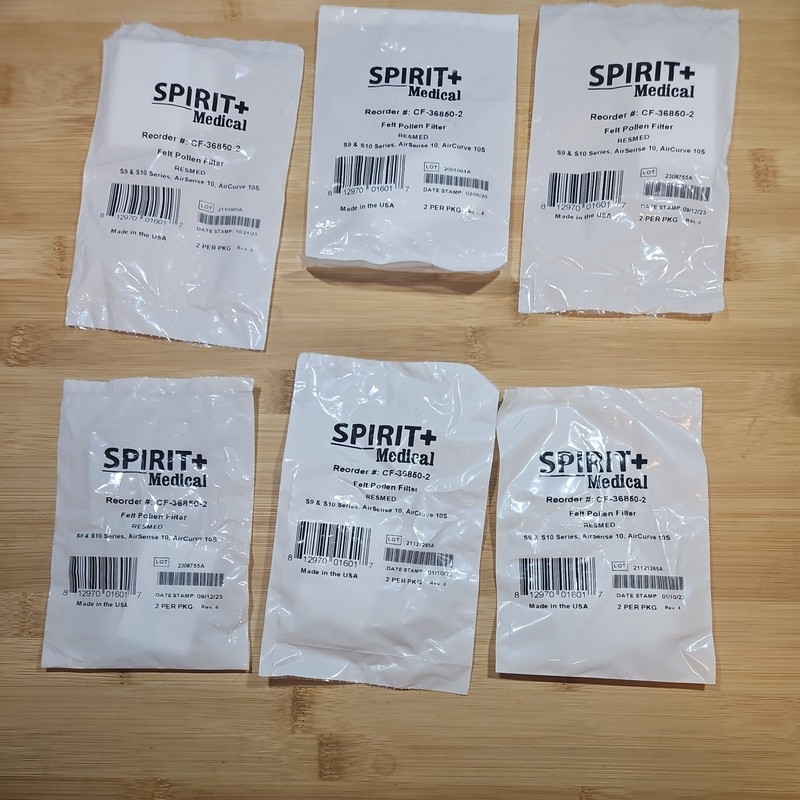 FELT POLLEN FILTER ResMed Spirit Medical #CF-36850-2  6 packs of 2 NEW/SEALED