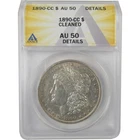 1890 CC Morgan Dollar AU 50 Details ANACS Silver $1 Coin SKU:I19362
