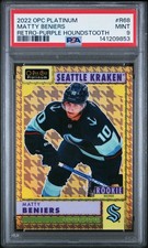 2022 O-Pee-Chee Platinum Retro Purple Houndstooth /15 Matty Beniers PSA 9 MINT