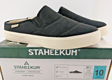 Staheekum Ladies Slip on Mule shoes Size 10 M faux fur lined Black fabric New