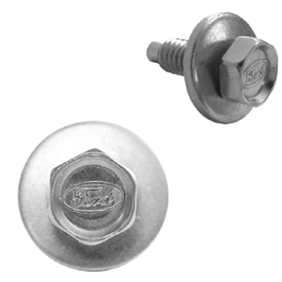 Pernos de zinc plateados Ford Logo Mustang Falcon 64 1965 1966 1967 1968 1969 1970 1971 Foto 4 de 4