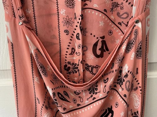 Diesel pink tunic shirt dress syam salmon floral Sleeveless Sheer button size XS - Picture 9 of 24