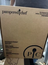 Pampered Chef White Shallow Baker Handles Small Stone Baking Dish #1419