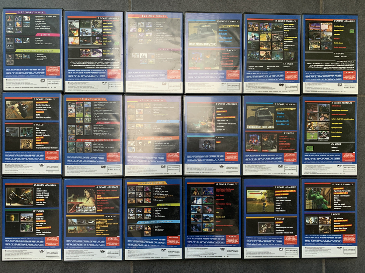 Lot 18 Démos Jouables PS2 – Sony PlayStation 2 – Promo Magazine – PAL – Très Bon état