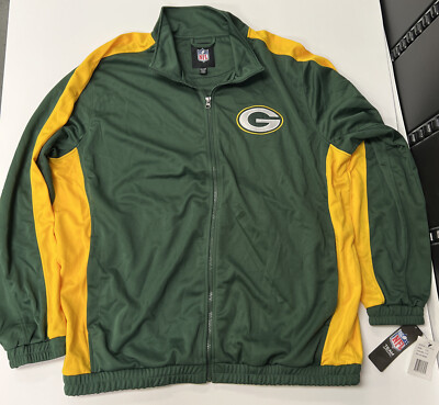 Brand New Green Bay Packers Zip Up Polyester Warm Up Jacket Size XXL Super Comfy