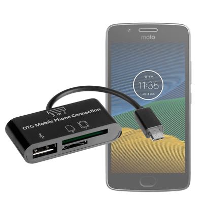 3in1 Micro USB OTG Mobile Phone Connection f Lenovo Motorola Moto G5 Adapter