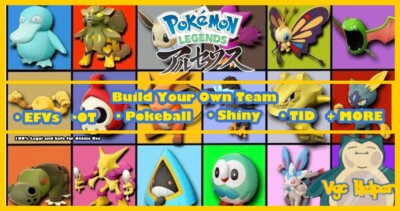 CUSTOMIZABLE POKEMON LEGENDS ARCEUS TEAM  BATTLE READY - READ DESCRIPTION  