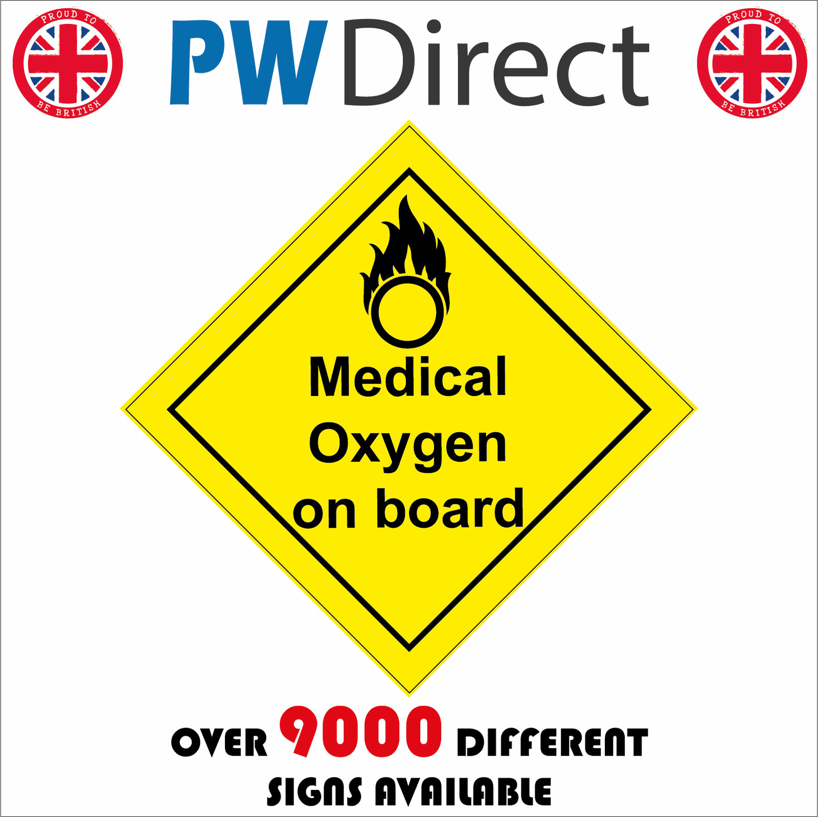 HA239 MEDICAL OXYGEN ON BOARD SIGN TRANSPORT ROAD CARRIAGE CONTAINER ...