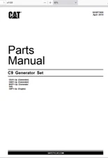CAT Caterpillar C9 Generator Set NGP1-Up Parts Catalog Manual PDF USB