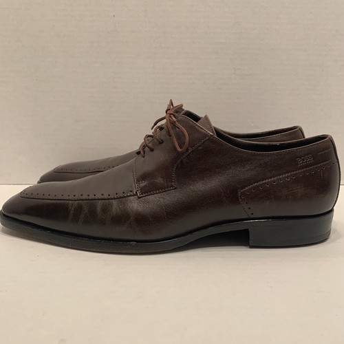 Hugo Boss Men's Brown Leather Dress 